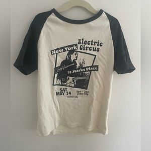 brandy melville/ john galt black and white electric circus shirt.